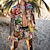 ieftine Seturi cămăși bărbați-Bărbați Cămașă Set cămașă Cămașă hawaiană Imprimeu Grafic Ciupercă Răsfrânt Mov În aer liber Stradă Mânecă scurtă Imprimeu Îmbrăcăminte Modă Șic Stradă Designer Hippie