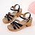 ieftine Sandale de Damă-Pentru femei Sandale Blocați sandale pentru toc Sandale cu curea la gleznă În aer liber Birou Zilnic Culoare solidă Vară Toc Îndesat Elegant Epocă Modă PU Buclă Negru Alb Cămilă