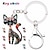 ieftine Pandative Auto și Ornamente-aliaj de email floral pisicuta eleganta brelocuri brelocuri animale animale de companie bijuterii cadou pentru femei fete poșeta poșete brelocuri accesorii