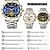 voordelige Quartz-horloges-binbond luxe heren sport quartz horloge klassiek saffier roestvrij staal analoog quartz horloge voor mannen origineel quartz chronograaf waterdicht lichtgevende mannelijke klok