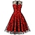Χαμηλού Κόστους Ιστορικές &amp; Vintage Στολές-ρετρό vintage 1950 rockabilly φόρεμα swing φόρεμα φόρεμα flare φόρεμα χριστουγεννιάτικο πάρτι γυναικεία δαντέλα μασκαράδα casual καθημερινό φόρεμα