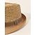 tanie Czapki męskie-unisex boho słomkowy kapelusz mężczyźni słońce kapelusz taśma wystrój drążą safari kapelusz hazardzista kapelusz khaki lukrecja siatka stylowy na co dzień wakacje na świeżym powietrzu wychodzące zwykły krem przeciwsłoneczny