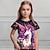 olcso lány 3D-s pólók-Lány 3D Grafika Rajzfilm Egyszarvú Póló Rövid ujjú 3D nyomtatás Nyár Tavasz Aktív Divat aranyos stílus Poliészter Gyerekek 3-12 év Szabadtéri Hétköznapi Napi Normál
