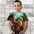 preiswerte 3D-T-Shirts für Jungen-kinderkleidung Jungen T-Shirt Tee Graphic Tier Drache Kurzarm Rundhalsausschnitt Kinder oben Outdoor 3D-Druck Sport Modisch Täglich Sommer Schwarz 2-13 Jahre