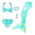 preiswerte Badebekleidung für Mädchen-Kinder Mädchen fünfteiliger Bikini Schwimmen Regenbogen süßer Aufdruck Badeanzüge 3-10 Jahre Frühlingsrose rot