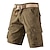 cheap Cargo Shorts-Men&#039;s Cargo Shorts Hiking Shorts Pocket Multi Pocket High Rise Solid Colored Wearable Outdoor Knee Length Outdoor Casual Classic Grass Green Black High Waist Inelastic