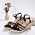 cheap Women&#039;s Sandals-Women&#039;s Strappy Sandals Boho Wedge Sandals Espadrilles Outdoor Beach Solid Color Summer Elegant Casual Minimalism PU Buckle Black Beige