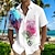 abordables Camisa hawaiana para hombre-Hombre Camisa Floral Pájaro Estampados Cuello Vuelto Rosa Rojo Morado Verde Trébol Gris Exterior Calle Mangas cortas Estampado Ropa Moda Design Casual Suave