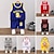 cheap Sets-2 Pieces Kids Boys Tank &amp; Shorts Outfit Cartoon Number Letter Sleeveless Crewneck Cotton Set Outdoor Sports Cool Summer Spring 7-13 Years Black White Yellow