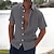 billige Linskjorte i bomull-Herre linskjorte Sommerskjorte Strandskjorte Svart Hvit Rosa Kortermet Helfarge Aftæpning Sommer Hawaiisk Ferie Klær Knapp ned