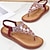 preiswerte Damensandalen-Damen Sandalen Boho Flache Sandalen Übergrössen Täglich Strand Sommer Strass Blume Flacher Absatz Vintage Brautkleider schlicht Kunstleder Halbschuhe Silber Schwarz Purpur