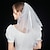 رخيصةأون طرحات الزفاف-مستويين مخصص / لؤلؤ الحجاب الزفاف حجاب الكوع مع لؤلؤ اصطناعي / القوس الساتان تول