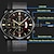 tanie Zegarki kwarcowe-Męskie Kwarcowy Luksusowy Duża tarcza Biznes Zegarek na rękę Kalendarz Czas na świecie Stop Zobacz