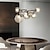 abordables Diseño de globo-candelabros led diseño clásicos placa negro 78 cm luz circular con pantallas de vidrio ahumado blanco cálido