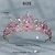 tanie Akcesoria do stylizacji włosów-Tiara korona dla kobiet dziewcząt, różowa kryształowa korona księżniczki diadem, tiara ślubna dla panny młodej, złote akcesoria do włosów na bal urodzinowy quinceanera korowód