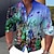 billiga blommiga skjortor för män-Herr Skjorta Blommig Grafiska tryck Hög krage Gul Blå Purpur Grön Grå Utomhus Gata Långärmad Mönster Kläder Mode Streetwear Designer Ledigt