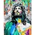 cheap People Prints-People Wall Art Canvas Jesus Christ Prints and Posters Abstract Portrait Pictures Decorative Fabric Painting For Living Room Pictures No Frame