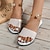 ieftine Sandale de Damă-Pentru femei Sandale Papuci Sandale plate Mărime Plus Size În aer liber Plajă Culoare solidă Vară Imitație de Perle Toc Drept Elegant Casual minimalism PU Loafer Transparent Bej