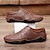cheap Men&#039;s Handmade Shoes-Men&#039;s Loafers &amp; Slip-Ons Boat Shoes Casual Shoes Moccasin Handmade Shoes Comfort Shoes Cycling Shoes Walking Vintage Casual British Daily Office &amp; Career Leather Cowhide Breathable Lace-up Red Brown
