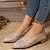cheap Women&#039;s Flats-Women&#039;s Wedding Shoes Flats Plus Size Comfort Shoes Outdoor Beach Solid Color Bridal Shoes Bridesmaid Shoes Rhinestone Lace Flat Heel Pointed Toe Elegant Casual Minimalism PU Loafer Silver Gold