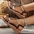 billige Sandaler til kvinder-kvinders sandaler med stropper kile boho sommer funklende glitter elegant fest daglig strand afslappet sølv mørkebrun sort