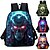 cheap Kids &amp; Teen Backpacks-Large Capacity Cyber Skull Backpack for Teens – Futuristic Red-Eye Robot Print Laptop Bag with USB Port for School or Travel