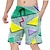 abordables Fondos-Retro Antiguo Años 80 Pantalones cortos de playa muñeca Disfraz Hombre Vacaciones Playa Desfile del orgullo Adulto Pantalones cortos