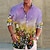 preiswerte Blumenhemden für Herren-Herren Hemd Blumen Grafik-Drucke Umlegekragen Rote Blau Violett Purpur Outdoor Strasse Langarm Bedruckt Bekleidung Modisch Strassenmode Designer Brautkleider schlicht