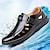 ieftine Saboți și Mocasini Bărbați-Bărbați Sandale Pantofi de piele Sandale din piele sandale pentru pescari Pantofi de confort Casual Zilnic Piele Respirabil Loafer Dlack Maro Vară