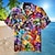billiga lägerskjortor för män-Herr Skjorta Hawaii skjorta Regnbåge Grafiska tryck Nedvikt Svart Gul Purpur Regnbåge Ledigt Hawaiisk Kortärmad Mönster Button-Down Kläder Tropisk Mode Hawaiisk Mjukt