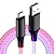 abordables Cables para móviles-Cable de carga rápida rgb 100w luz de respiración 66w tipo c cable de datos usb c para iphone samsung android micro 30w cable de carga rápida