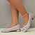 cheap Women&#039;s Flats-Women&#039;s Flats Plus Size Sparkly Sandals Comfort Shoes Outdoor Daily Solid Color Summer Bowknot Lace Chunky Heel Pointed Toe Elegant Casual PU Loafer Silver Gold