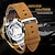 Недорогие Механические часы-Мужские механические часы Forsining, спортивные модные наручные часы с автоподзаводом, водонепроницаемые кожаные часы со светящимся календарем