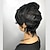 abordables Pelucas naturales de malla-Bob peluca de cabello humano pelucas cortas de corte pixie para mujeres negras peluca con flequillo en capas ninguna peluca delantera de encaje peluca completa hecha a máquina color 1b