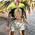 رخيصةأون مجموعات القمصان الرجالية-رجالي مجموعة قميص قميص هاواي شجرة جوز الهند مطبوعات غرافيك الياقة الكوبية أخضر-أسود أسود أصفر أسود-أسمر أحمر شارع فضفاض كم قصير طباعة ملابس استوائي موضة ستايل هاواي مصمم