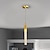 billiga Belysning för köksön-led taklampa dimbar 1/2/4/5/8 huvud kristall modern köksö ljusarmatur, justerbar pendelbelysning för köksö, svart guld led ljuskrona för matsal, sovrum, mini pendellampor (1-pack)