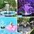 abordables Eclairages immergés-Flottant solaire bain d&#039;oiseau fontaine d&#039;eau lumières jardin cascade fontaine étang panneau solaire alimenté pompe à eau décoration de jardin