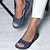 preiswerte Damensandalen-Blaue flache Slingback-Sandalen für Damen mit elastischem Riemen und offener Spitze, leichte, lässige Sommerschuhe zum Spazierengehen, Reisen und für den Alltag