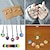 cheap Beading Making Kit-200pcs 12mm Mixed Color Printed Half Round/Dome Glass Cabochons Animal Skin Tiles for Photo Pendant Jewelry Making
