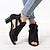 ieftine Botine-Pentru femei Sandale Cizme Blocați sandale pentru toc Mărime Plus Size Sandale Cizme Cizme de vară În aer liber Plajă Culoare solidă Ghete Botine Vară Toc Îndesat Elegant Casual minimalism Imitație
