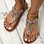 preiswerte Damensandalen-Damen Sandalen Boho Flache Sandalen Übergrössen Täglich Strand Sommer Strass Blume Flacher Absatz Vintage Brautkleider schlicht Kunstleder Halbschuhe Silber Schwarz Purpur