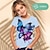 cheap Girl&#039;s 3D T-shirts-Girls&#039; 3D Graphic Animal Butterfly T shirt Tee Short Sleeve 3D Print Summer Spring Active Fashion Cute 100% Cotton Kids 3-12 Years Outdoor Casual Daily Regular Fit