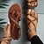 billige Sandaler til kvinder-kvinders strappy sandaler romerske sandaler boho strand flade sandaler plus size daglig strand sommer flad hæl åben tå mørkebrun sort beige