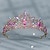 tanie Akcesoria do stylizacji włosów-Tiara korona dla kobiet dziewcząt, różowa kryształowa korona księżniczki diadem, tiara ślubna dla panny młodej, złote akcesoria do włosów na bal urodzinowy quinceanera korowód