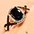 זול טבעות-טבעת חתונה קלאסי שחור כרום יָקָר פאר וינטאג&#039; 1 pc זירקון