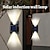 abordables Appliques d&#039;extérieur-Lot de 2 appliques murales solaires 2 LED vers le haut et vers le bas illuminent la lampe solaire extérieure IP65 étanche décor moderne pour porche de jardin à la maison, noir