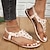 cheap Women&#039;s Sandals-Women&#039;s Sandals Flat Sandals Plus Size Outdoor Slippers Outdoor Beach Solid Color Summer Flower Wedge Heel Elegant Vacation Minimalism Denim T-Strap Ankle Strap Light Brown White / Yellow Black