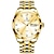 cheap Quartz Watches-POEDAGAR Luxury Style Watches Mens 2023 Fashion Stainless Steel Waterproof Calendar Week Quartz Gold Watch For Man Reloj Hombre