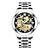 voordelige Mechanische Horloges-FNGEEN Heren mechanische horloges Minimalistisch Luxe Modieus Zakelijk Automatisch opwindmechanisme WATERDICHT Decoratie Roestvrij staal Lederen Band Horloge