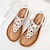 billiga Damsandaler-Dam Sandaler Bohem Platta sandaler Plusstorlekar Dagligen Strand Sommar Strass Blomma Platt klack Vintage Ledigt Imitationsläder Loafers Silver Svart Purpur